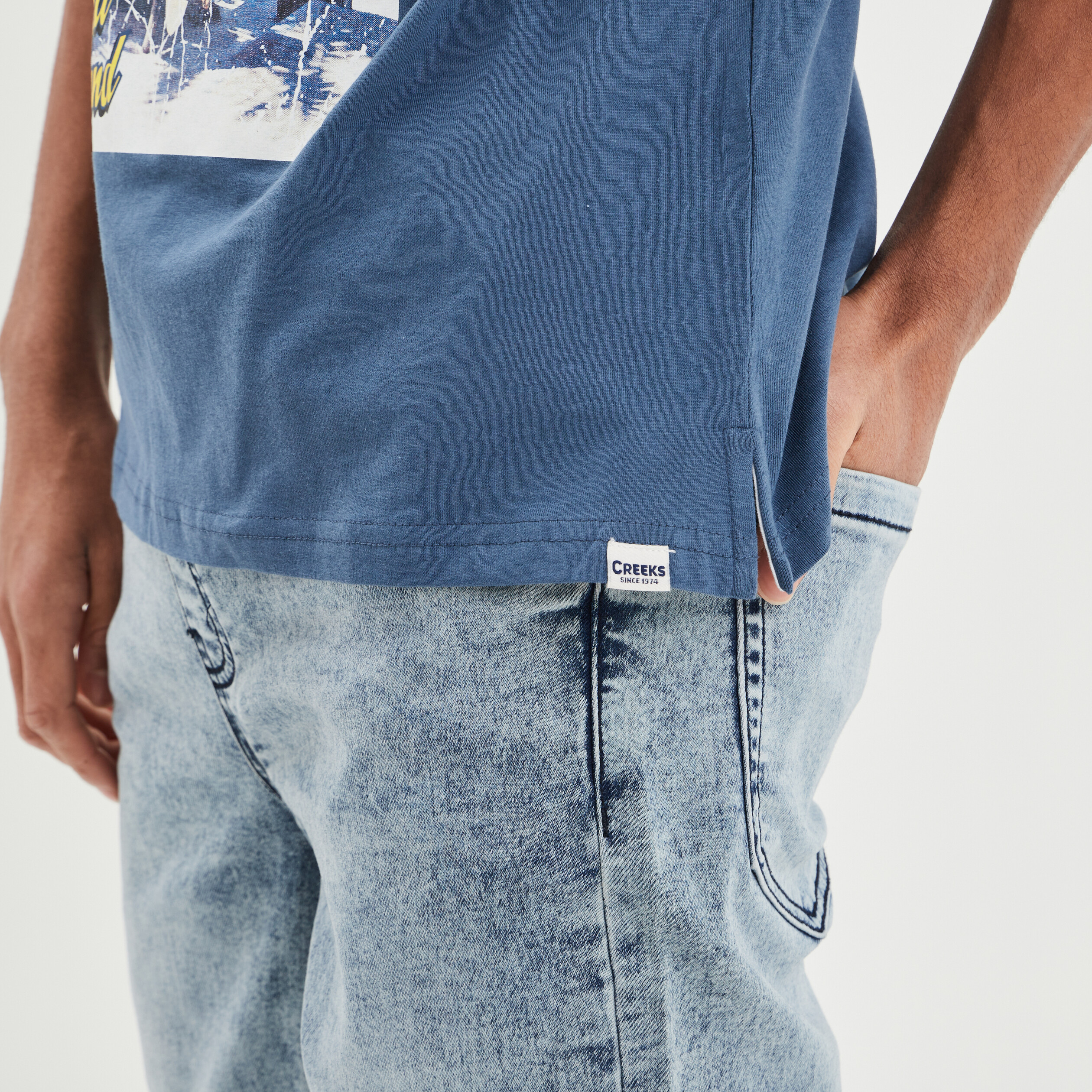 T-shirt manches courtes Creeks bleu foncé homme | La Halle