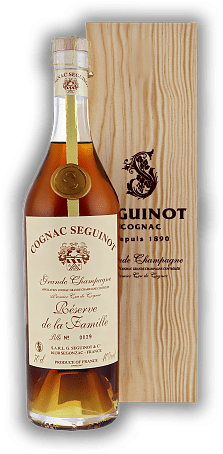 Seguinot Reserve de la Famille Premier Cru de Cognac Grande Champagne Seguinot Reserve de la Famille Premier Cru de Cognac Grande Champagne Ein sehr alter, zarter und feiner Blend ausgeführt nach geheimer Rezeptur von 1952. 0,7	 Liter - Vol 40%