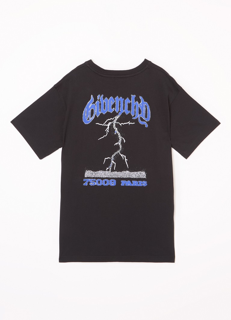 Givenchyn T-paita, jossa logo ja painatus takana