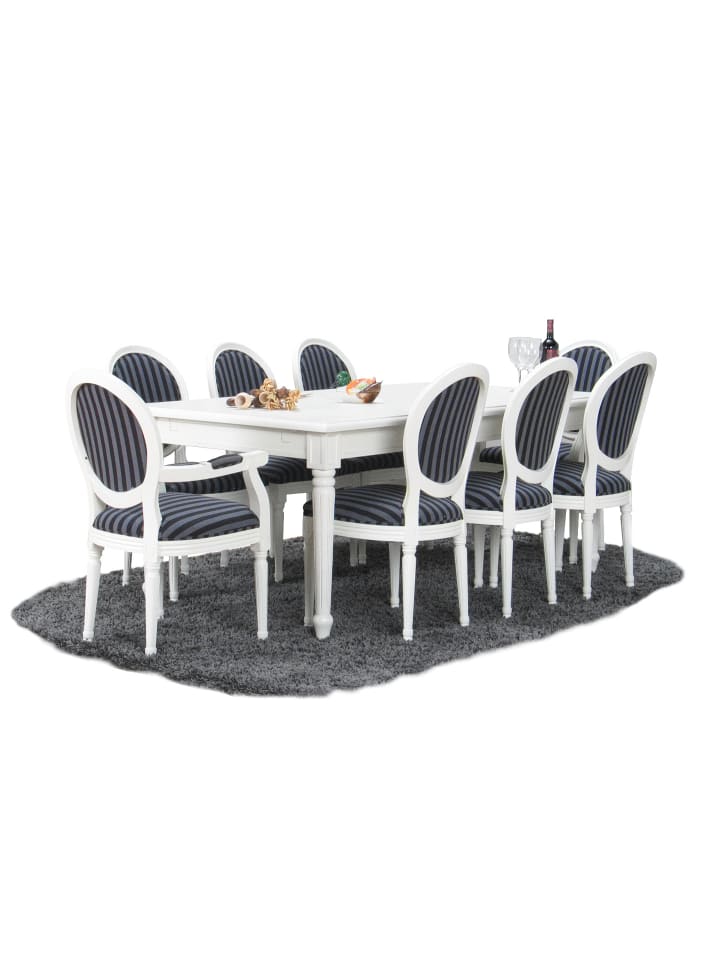 ebuy24 Essgruppe Amaretta (9-teilig) Weiß 180 x 100 cm günstig kaufen onesize