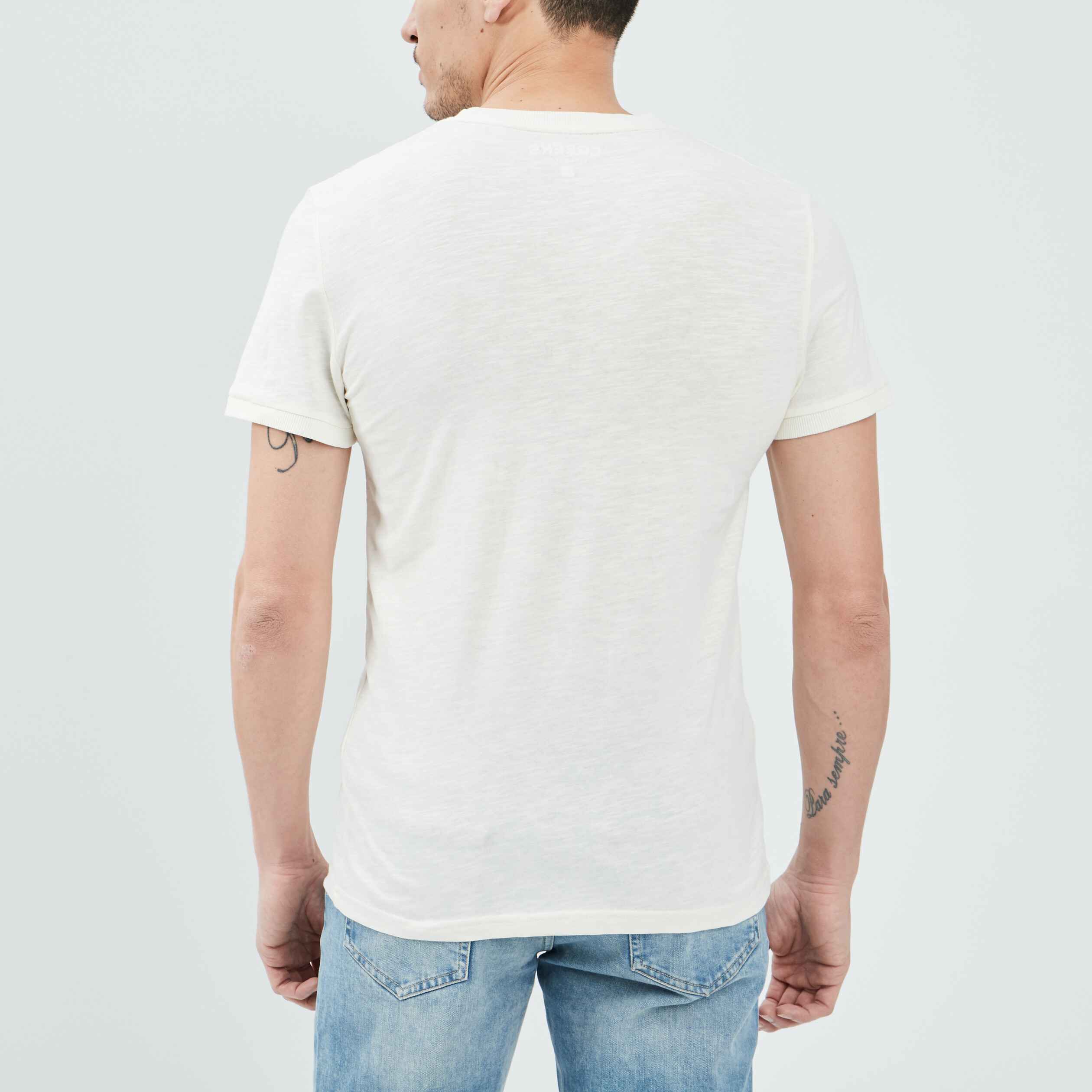 T-shirt manches courtes Creeks ivoire homme | La Halle