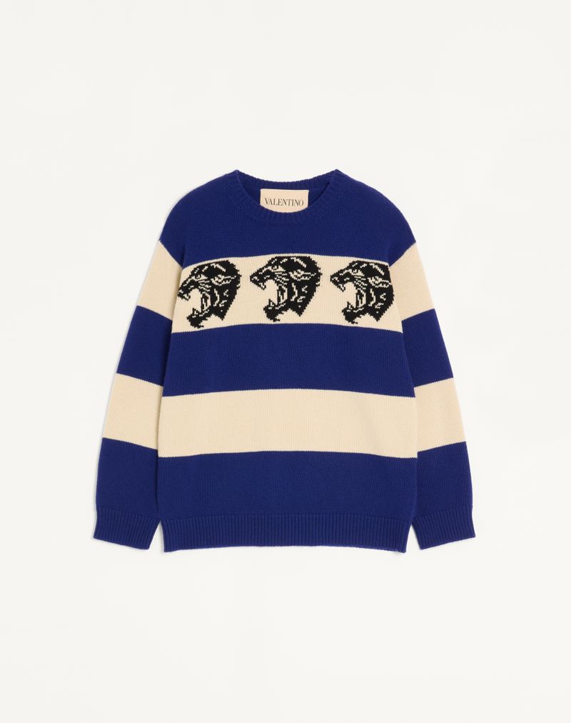 Valentino uldtrøje med panterjacquardmotiv