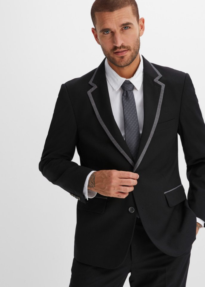 Anzug (3-tlg.Set): Sakko, Hose, Krawatte Slim Fit