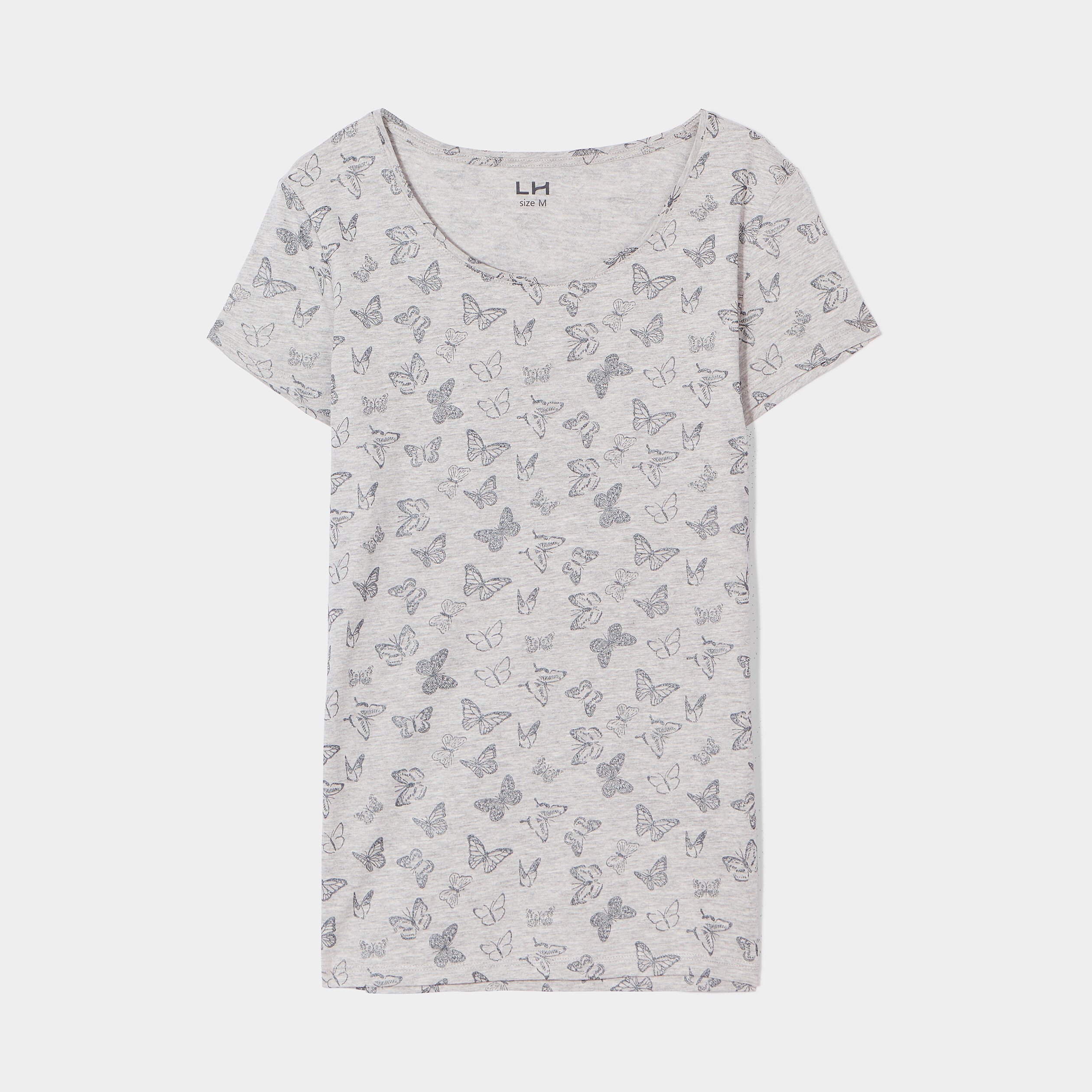 T-shirt imprimé coupe ajustée gris clair femme | La Halle