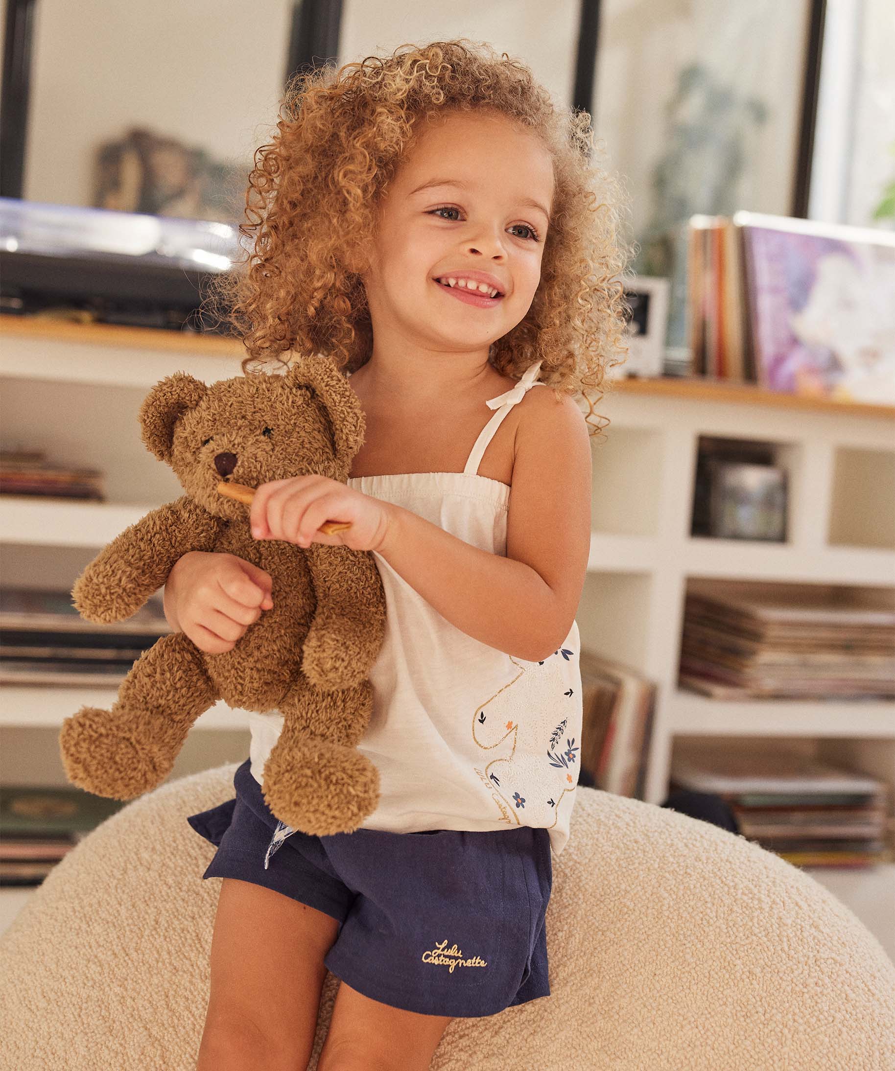 Débardeur bébé fille à fines bretelles et broderie - Lul... beige | GEMO