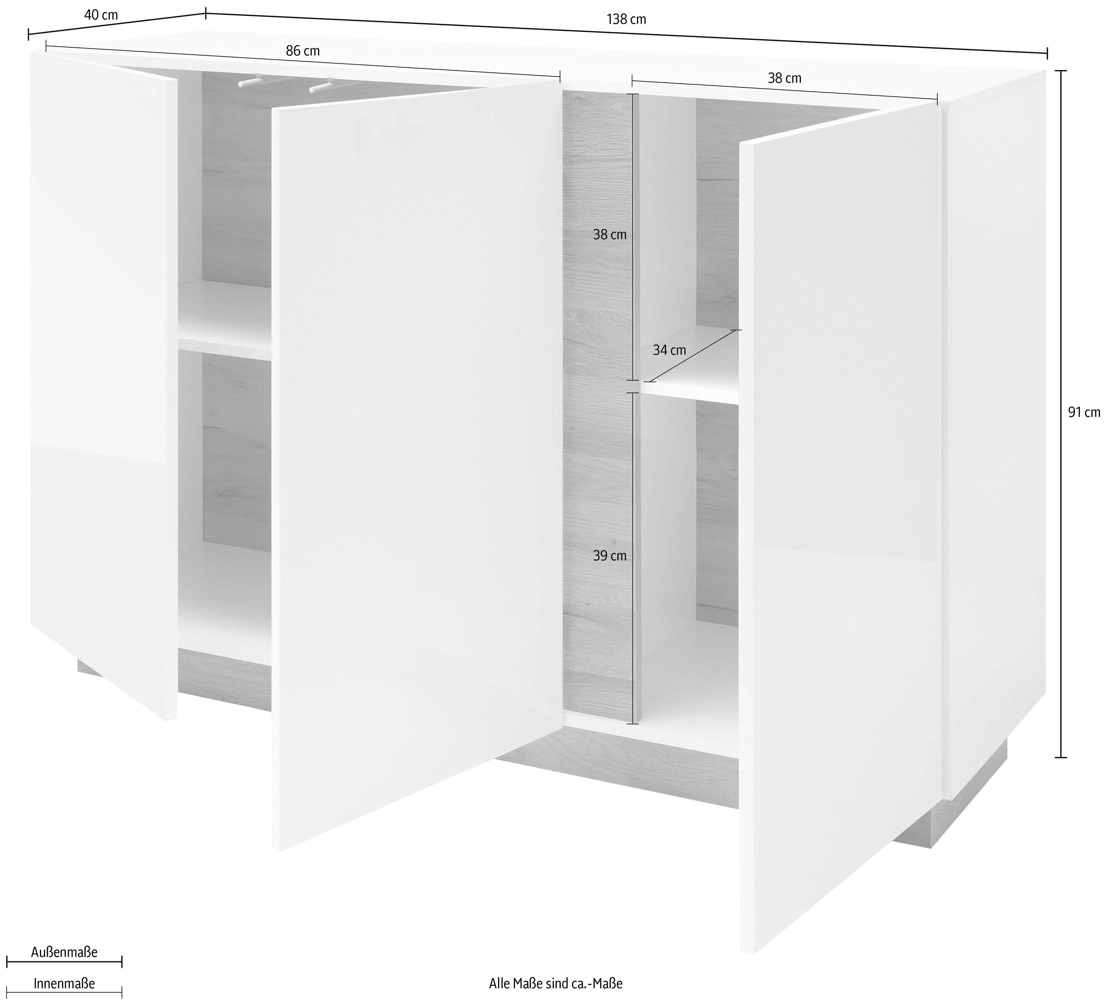 INOSIGN Sideboard CLAiR Sideboard 52, Breite 138 cm