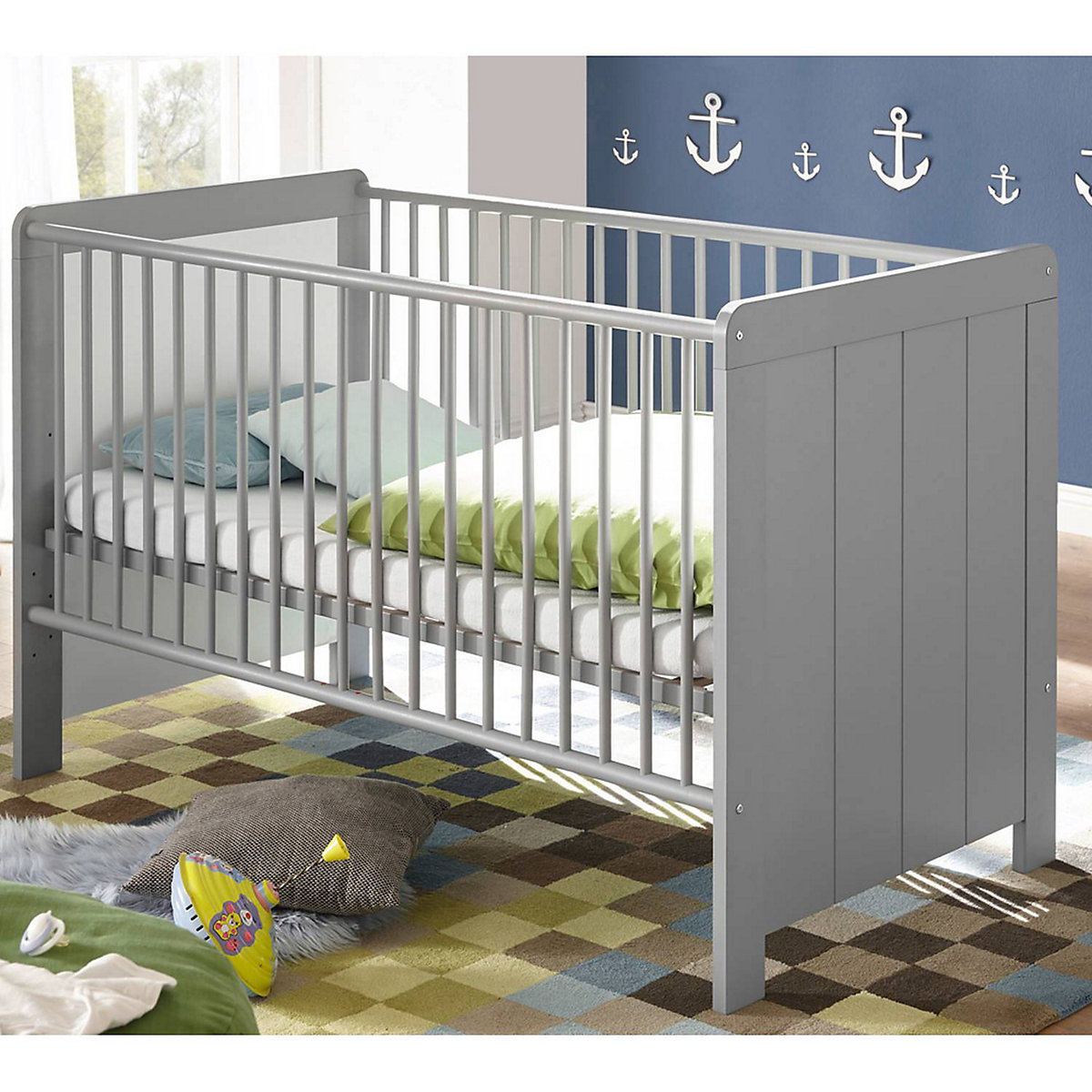 Babyzimmer Kombi 3 teilig mit Schlupfsprossen NIKOSIA-78 in Arktisgrau