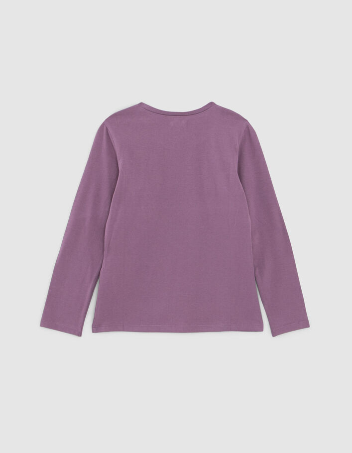 T-shirt rose coton bio message gomme iridescente fille
