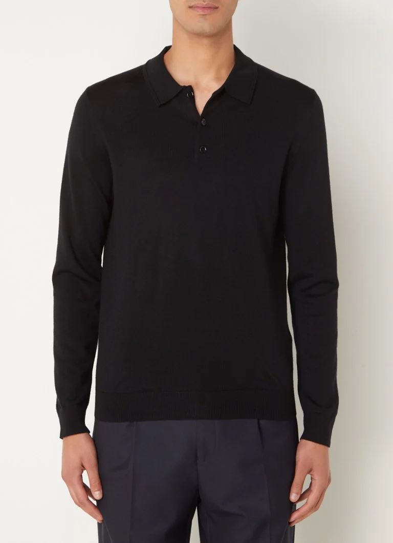 Reiss Trafford fino pletena vunena polo majica regularnog kroja