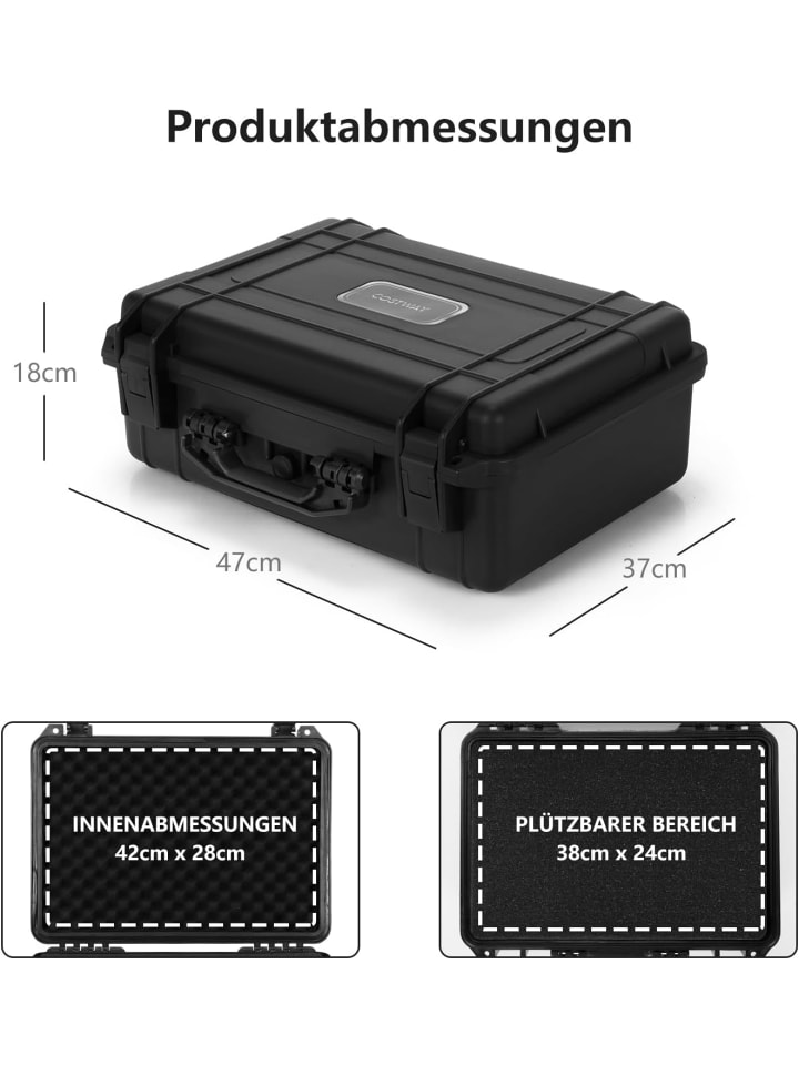 COSTWAY Hartschalen-Kamerakoffer in Schwarz günstig kaufen onesize