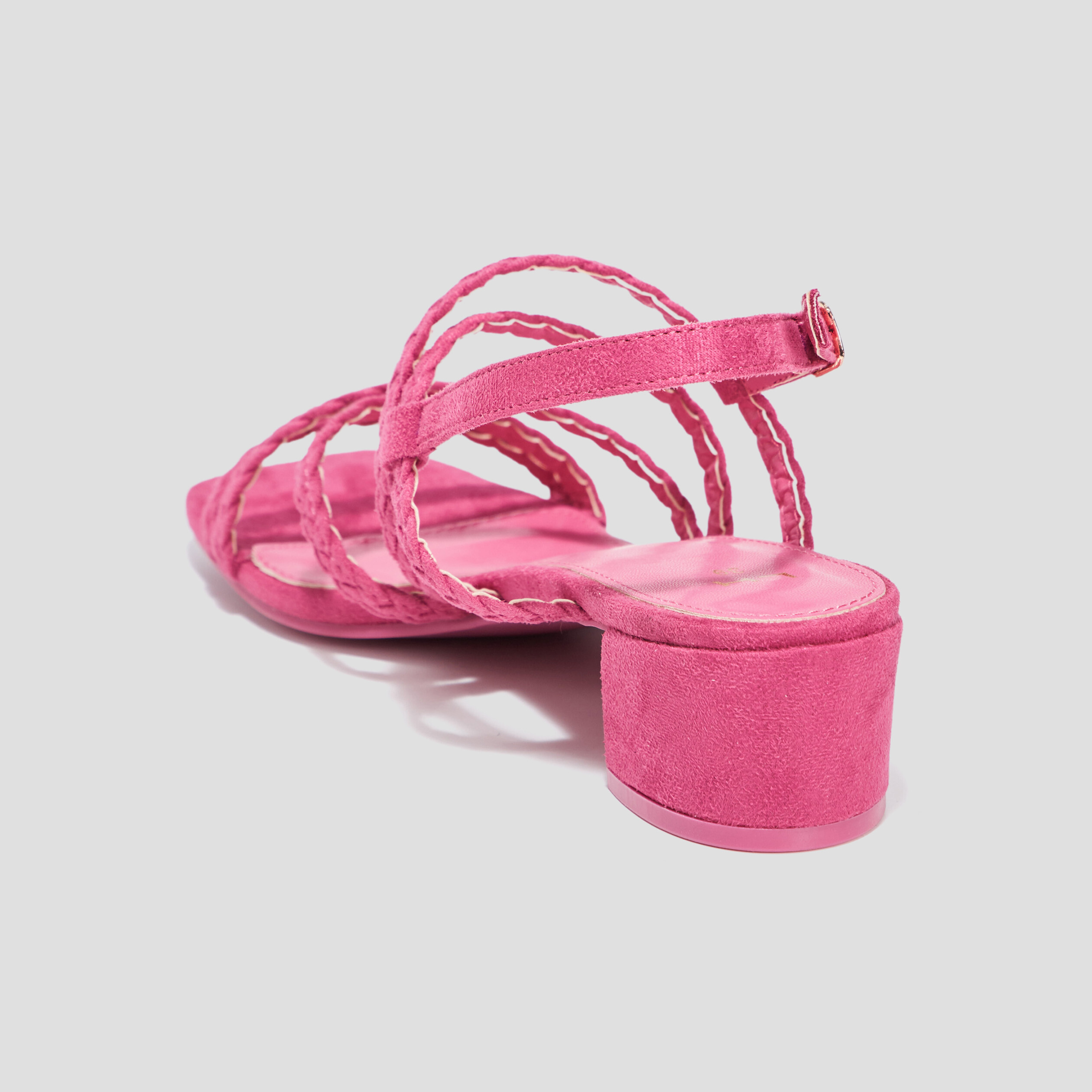 Sandales avec brides tressées rose femme | La Halle