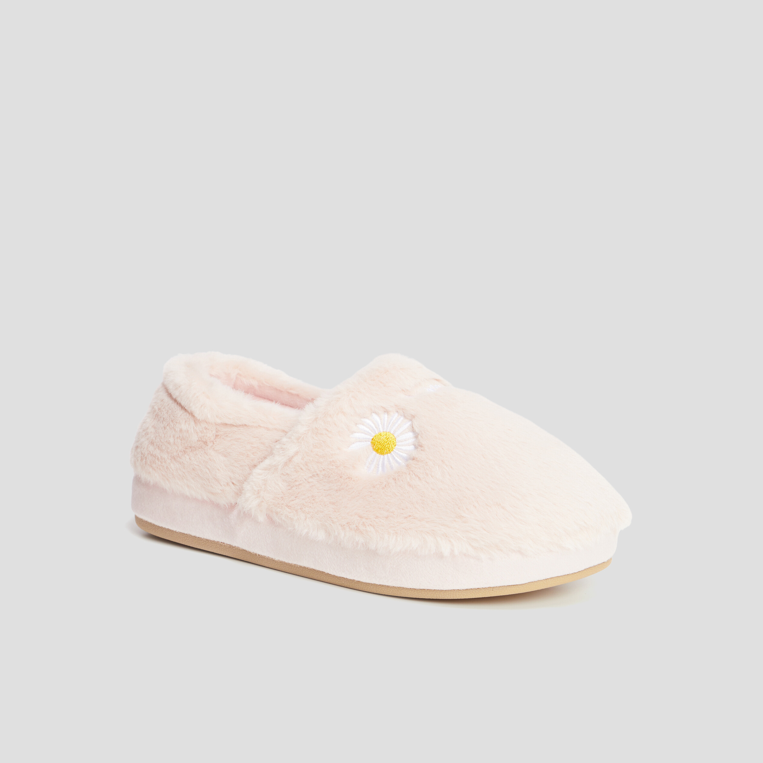 Chaussons sans gêne fourrure rose femme | La Halle