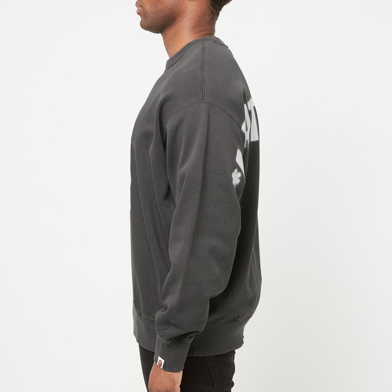 A Bathing Ape Spray Ape Head Garmint Dyed Crewneck M black