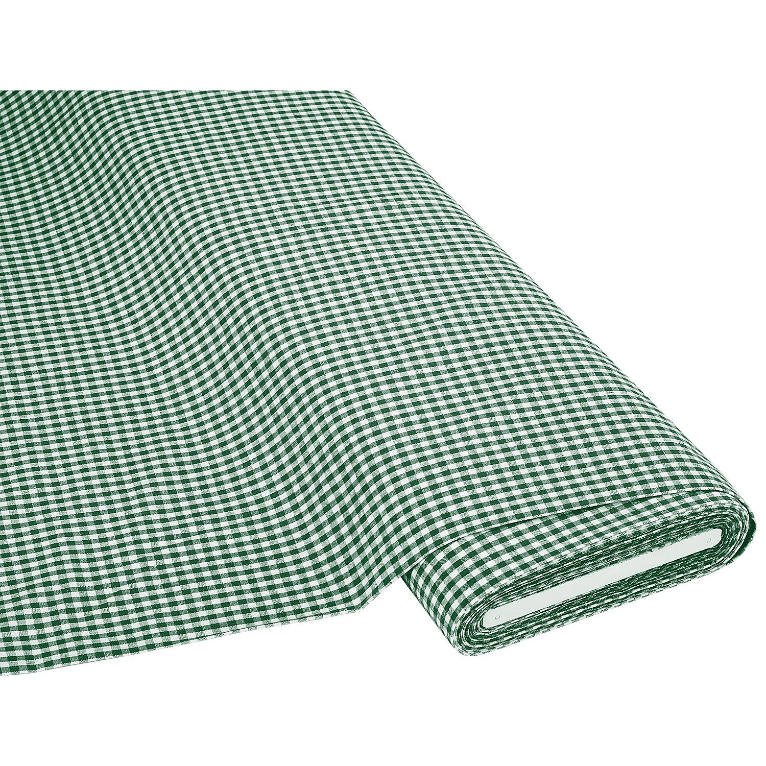 Buntgewebtes Vichykaro 5 x 5 mm, dunkelgrün/weiß