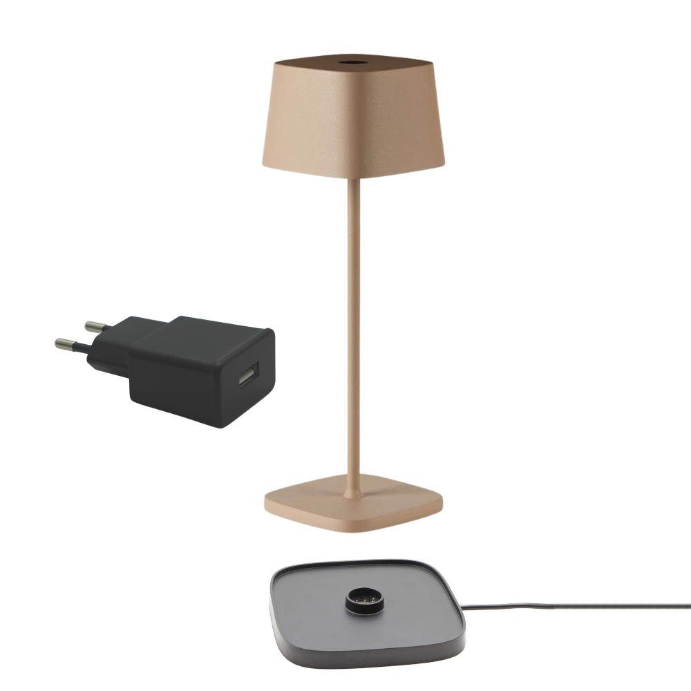 Zafferano LED Tischleuchte LED Akku Tischleuchte Ofelia Pro in Sandfarbig 2,2W 150lm IP65 2200 -, keine Angabe, Leuchtmittel enthalten: Ja, fest verbaut, LED, warmweiss, Tischleuchte, Nachttischlampe, Tischlampe