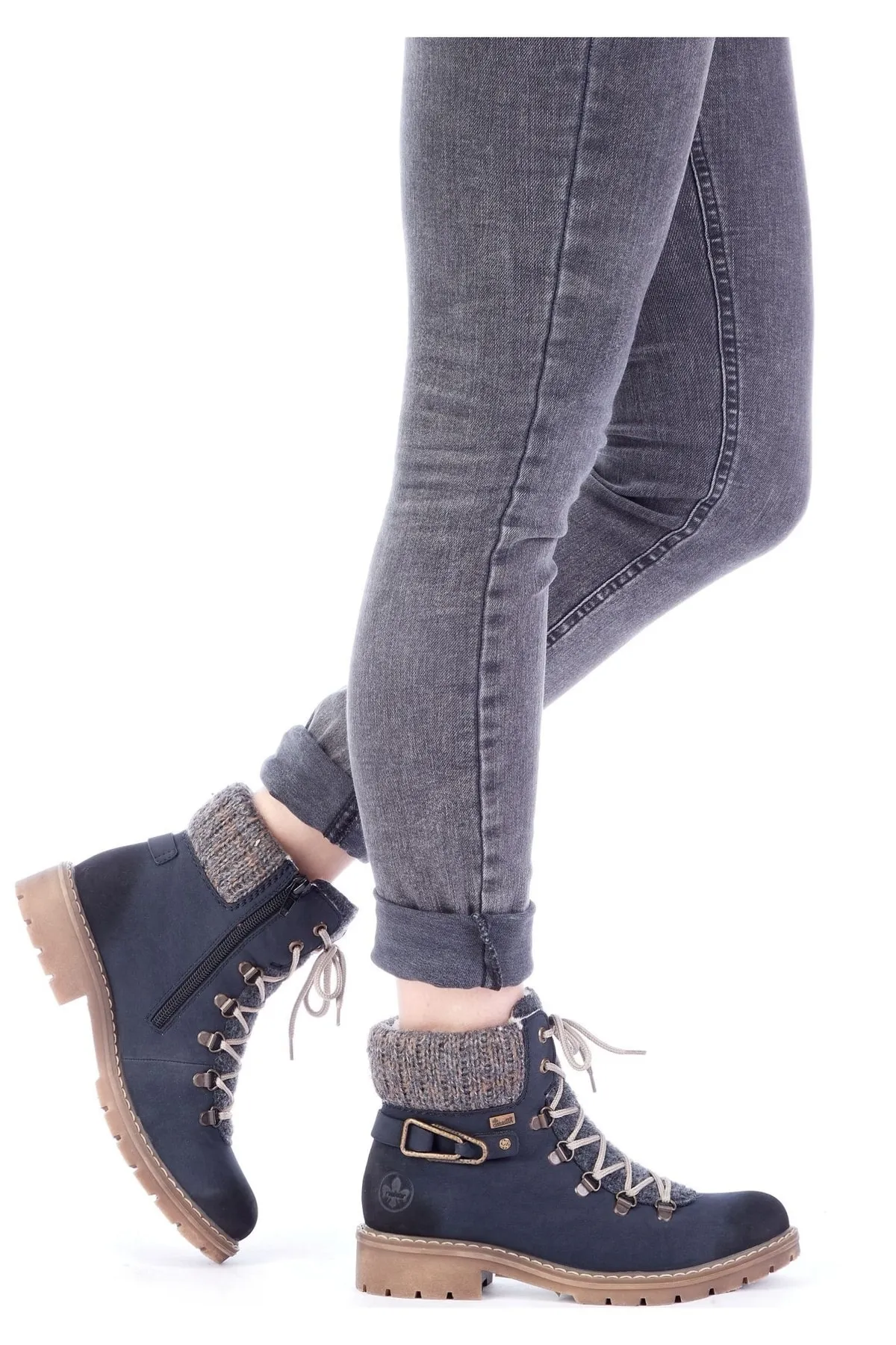 Rieker  Stiefelette - Blau - Blockabsatz