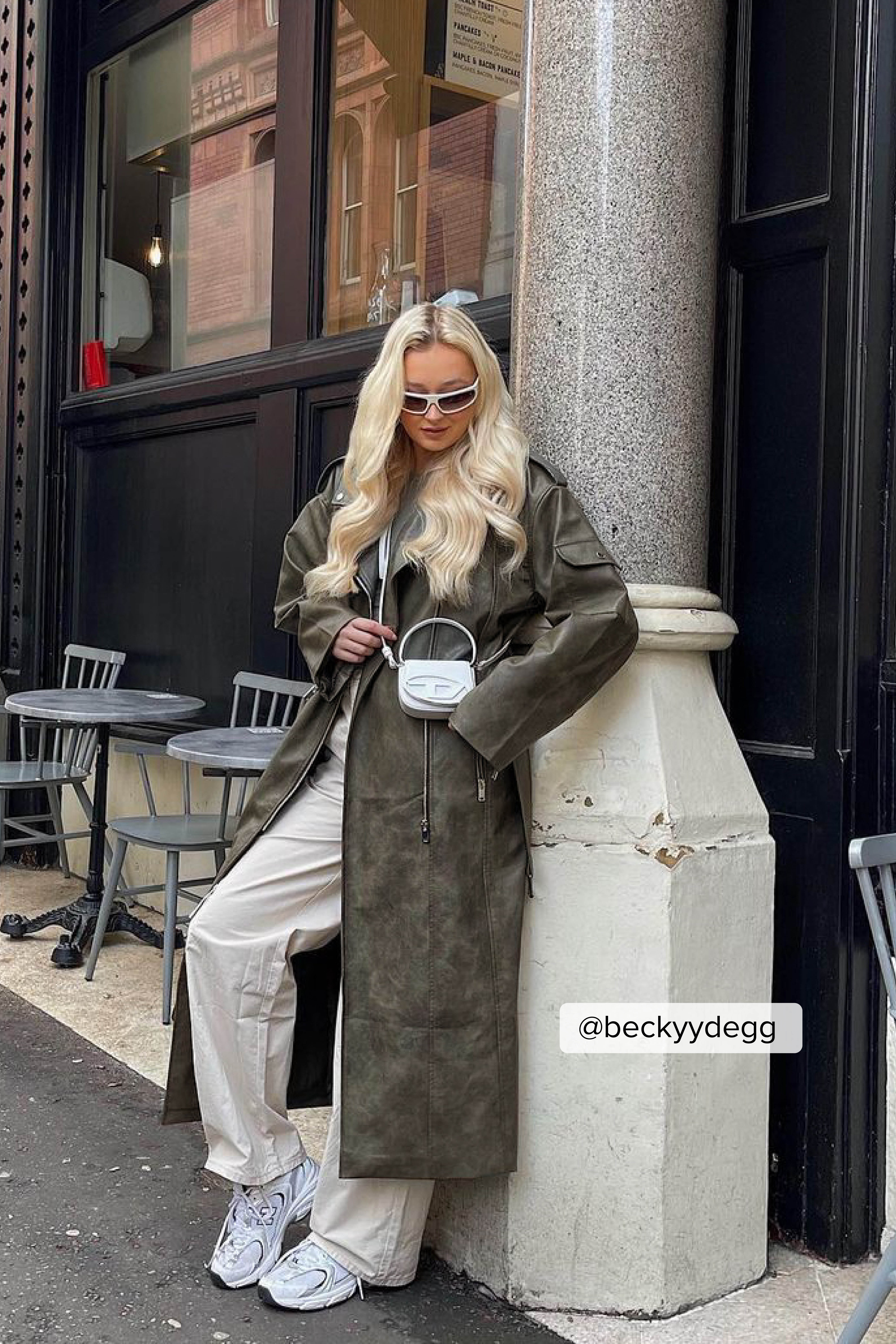 Maxi Bikerjacke aus PU