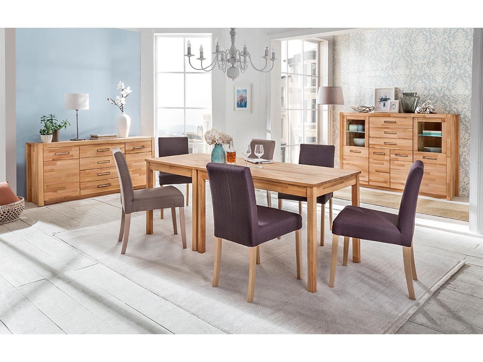 möbelando Esstisch Aberdeen, Moderner Esszimmertisch aus Massivholz in Kernbuche geölt. Breite 50 cm, Höhe 76 cm, Tiefe 70 cm