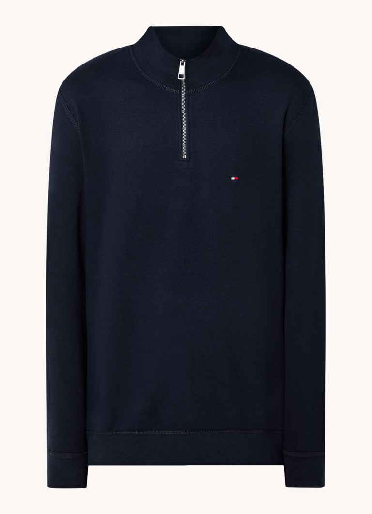 Tommy Hilfiger sweater with half zip and logo embroidery