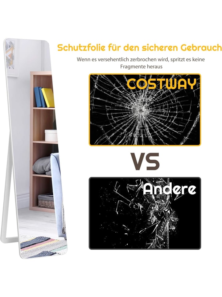 COSTWAY 2 in 1 Ganzkörperspiegel in Weiß günstig kaufen 160 cm
