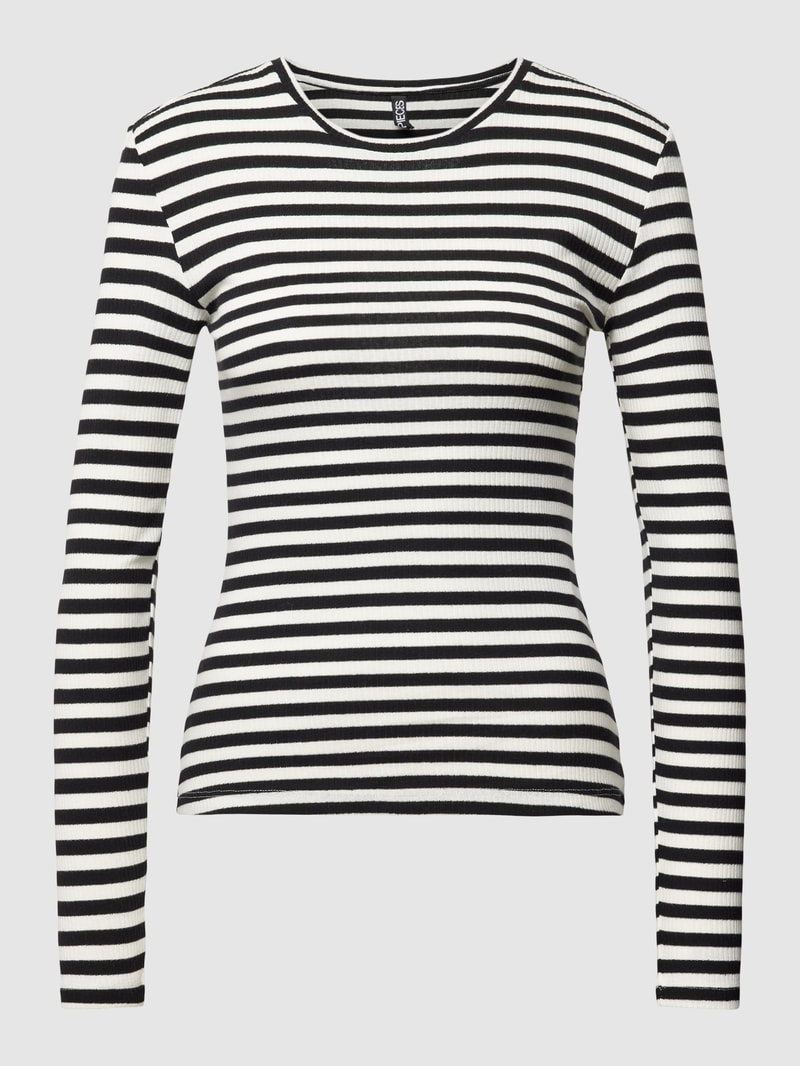 Longsleeve mit Streifenmuster Modell 'RUKA' in black