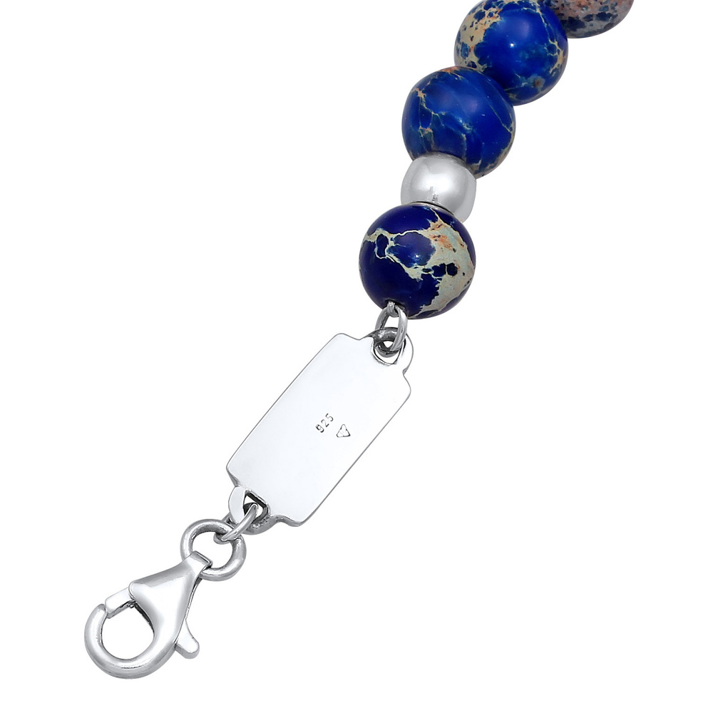 KUZZOI KUZZOI Collier Hommes perles avec des pierres d'agate en argent sterling 925 collier