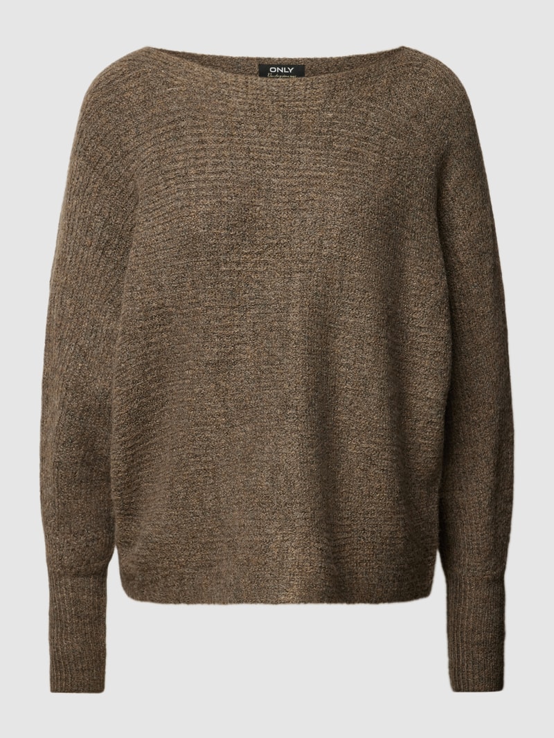 Strickpullover mit Rundhalsausschnitt Modell 'DANIELLA' in schokobraun