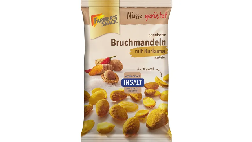 FARMER'S SNACK Bruchmandeln InSalt mit Kurkuma 150 g