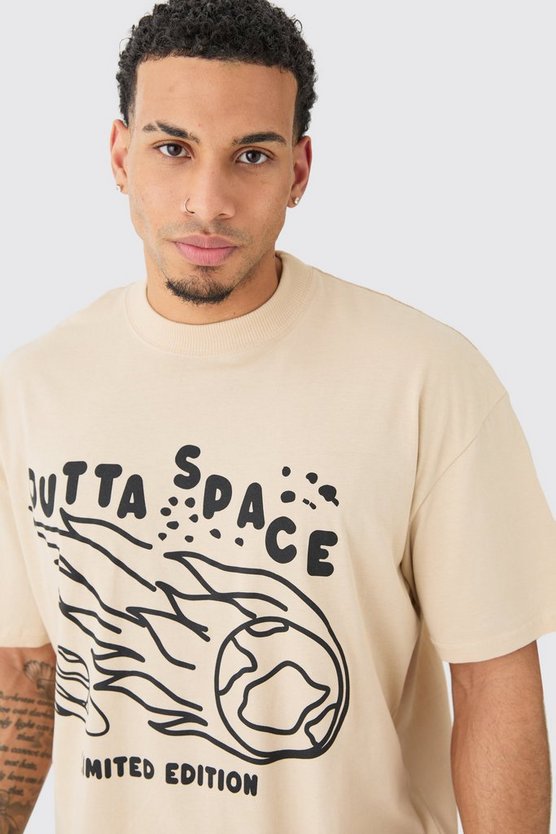 Oversize T-Shirt mit Outta Space Print