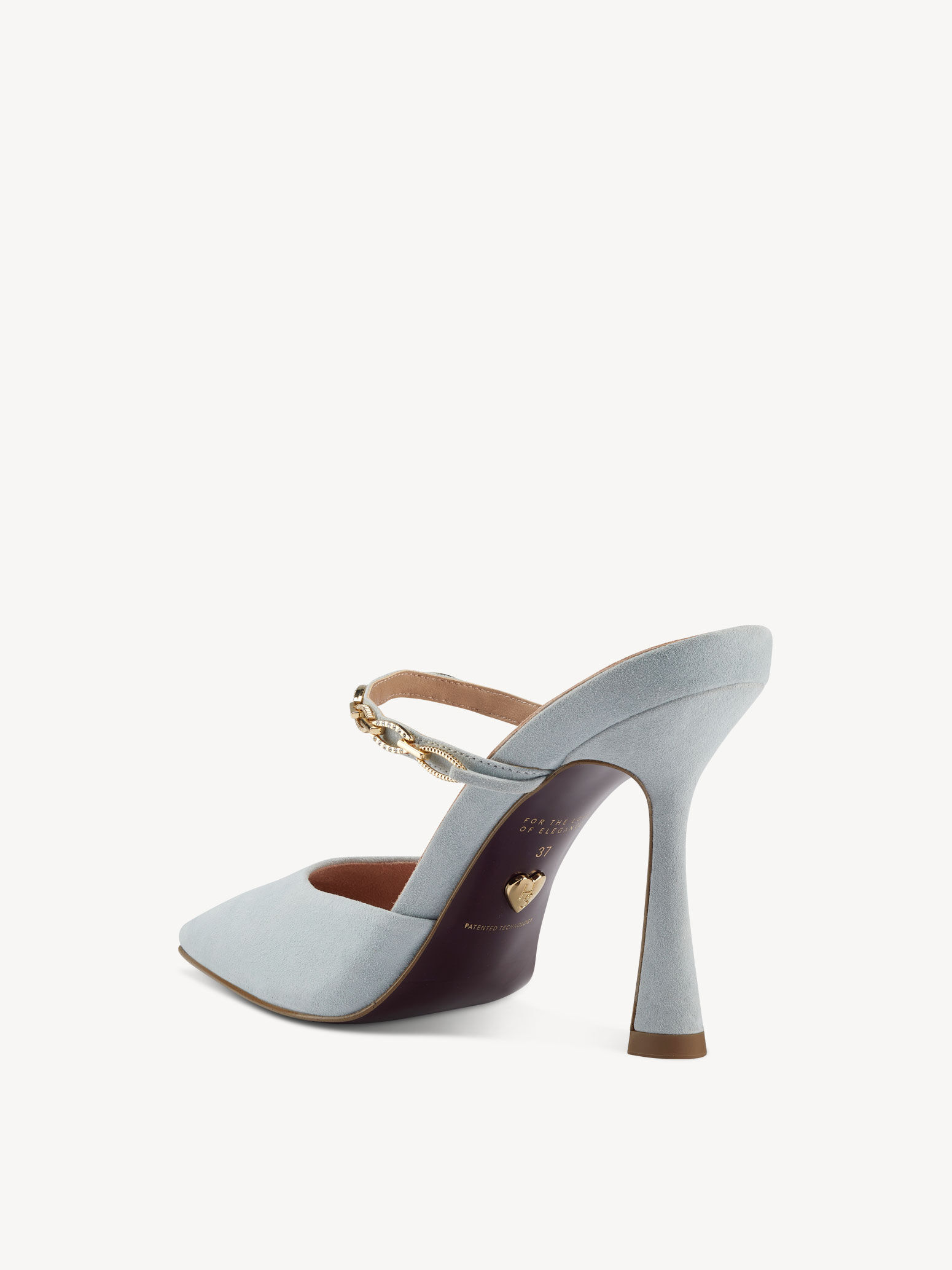 Sandale à talon en cuir - bleu