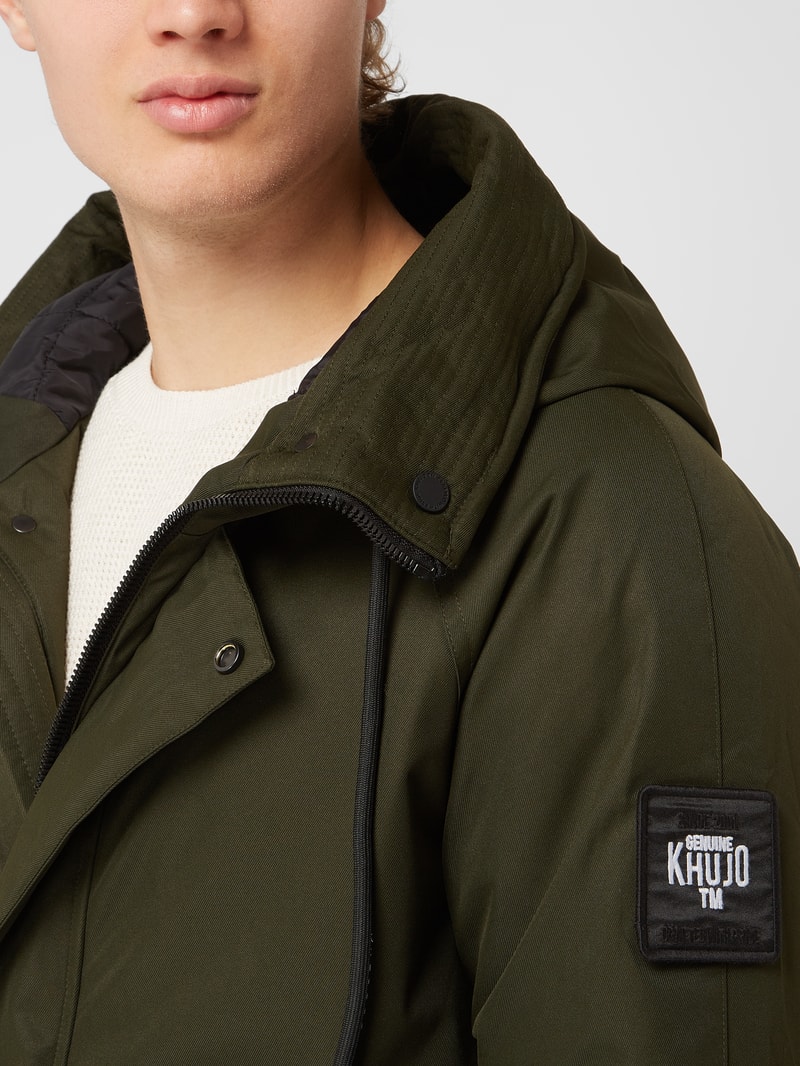 Parka mit Kapuze Modell 'Tuck' in olivgrün