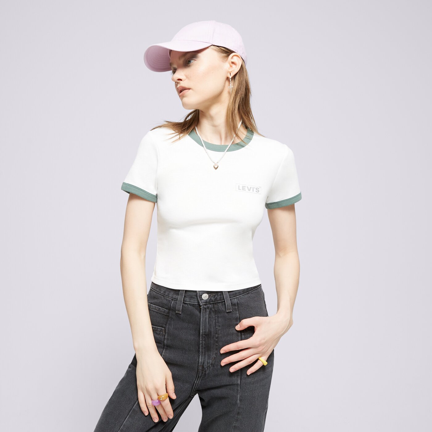 LEVI'S T-SHIRT GRAPHIC RINGER MINI TEE WHITES Weiß