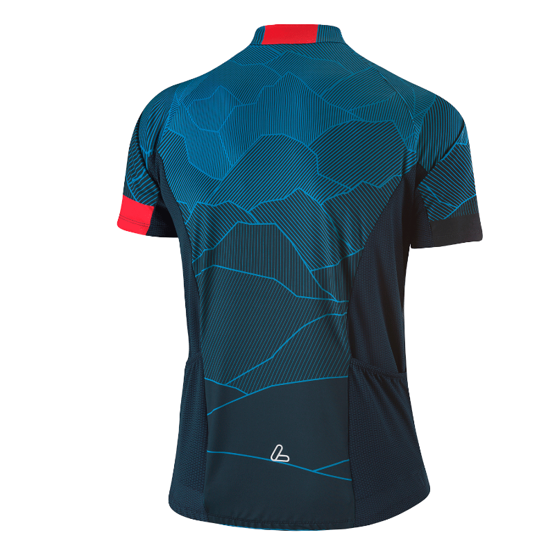 Löffler FZ Hills MID blaues Herren Radtrikot mit Kurzarm