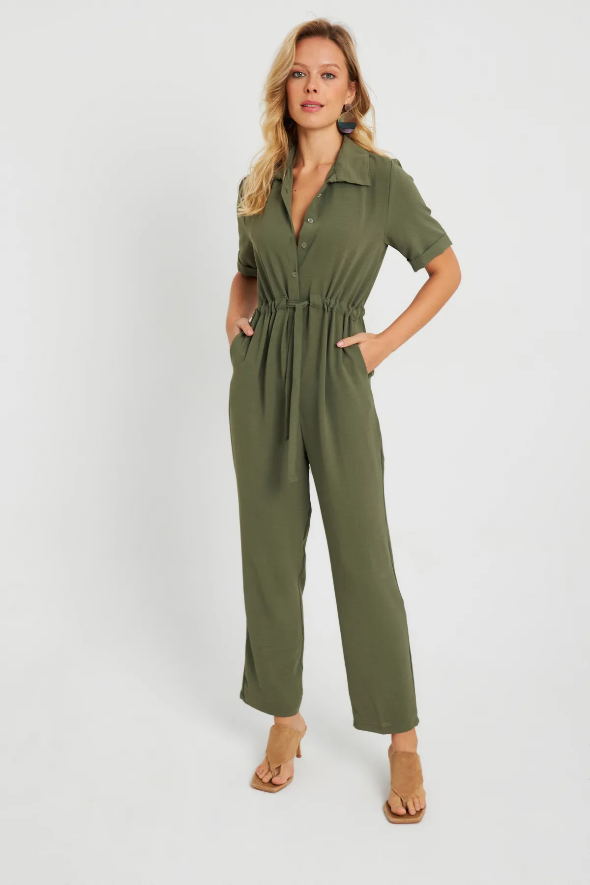 Cool & Sexy  Damen-Overall Khaki Q985
