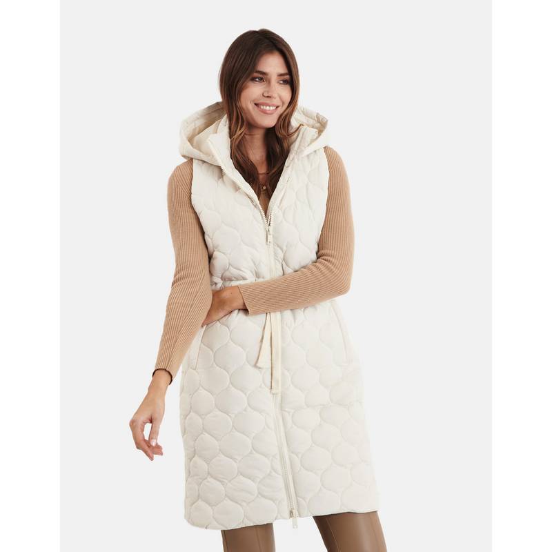 Threadbare THB Crush Quilted Long Line Gillet Longweste Damen