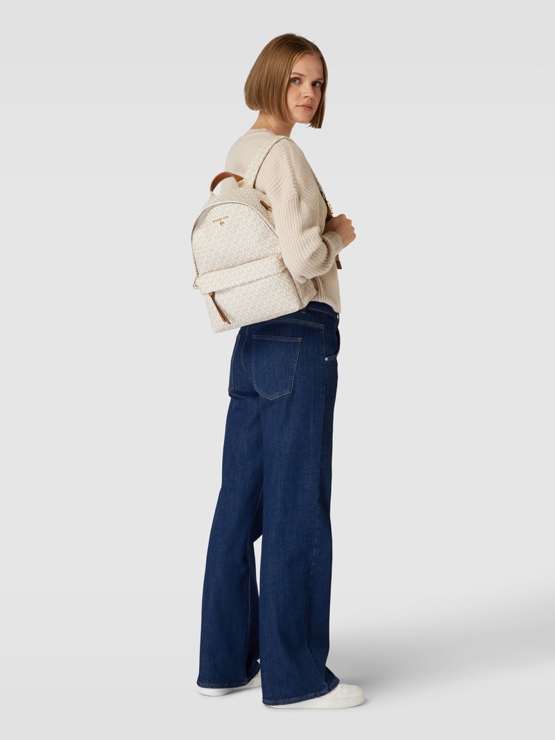Rucksack mit Allover-Logo-Muster Modell 'SLATER' in ecru