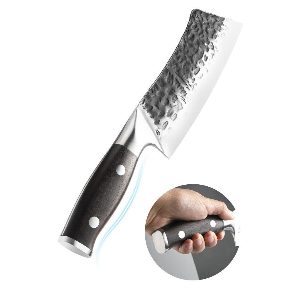 KingLux Hackmesser Handgeschmiedet Küchenmesser Metzger Ausbeinmesser Fleischermesser
