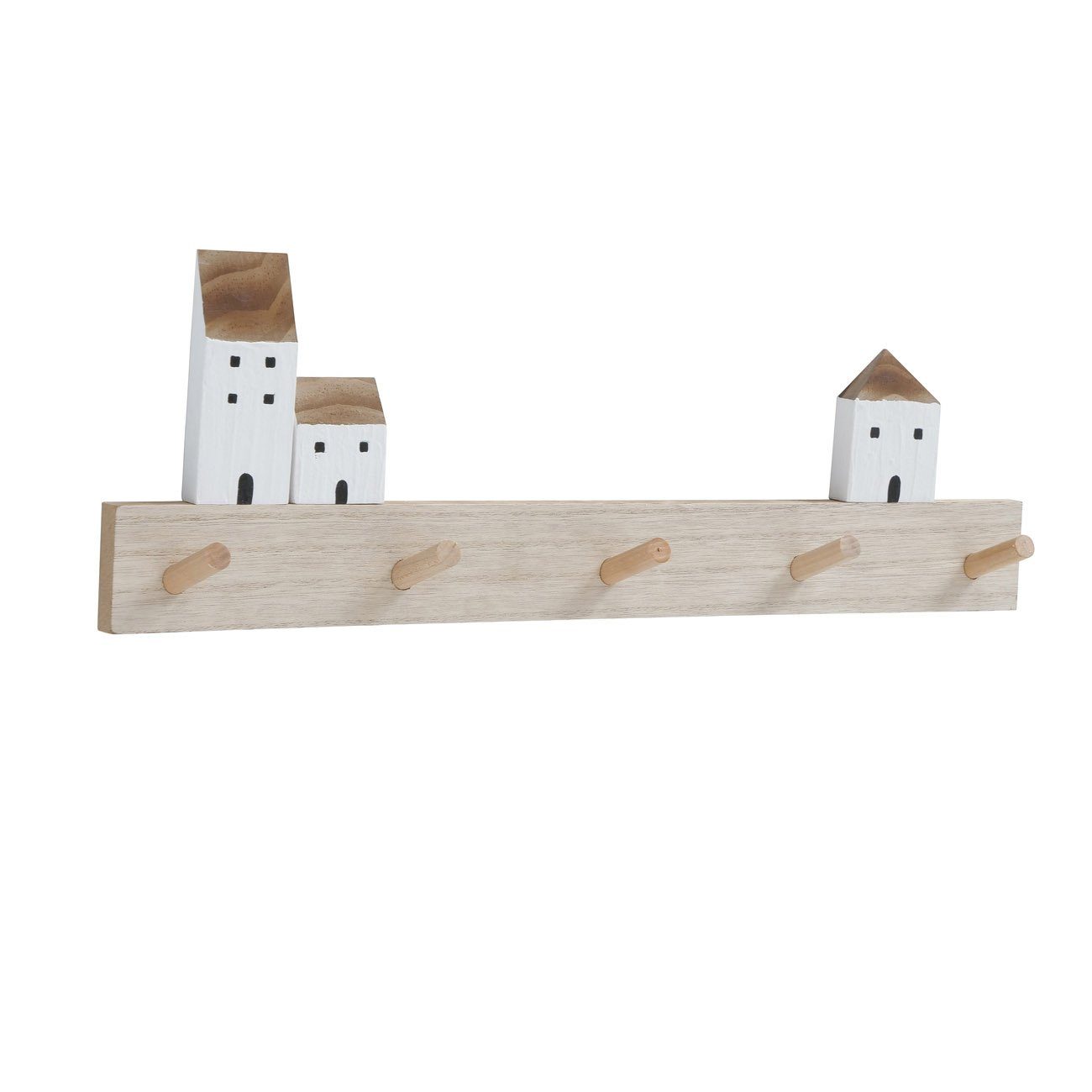 LB H&F Lilienburg Schlüsselbrett LB H&F Schlüsselbrett Haus Schlüsselleiste Holz 5 Schlüsselhaken 50 cm, (hänger key schlüsselkästchen Vintage retro schlüsselboard aufbewahrung modern keys, schlüsselhaken schlüsselhalter Regal wanddeko wandschlüsselb