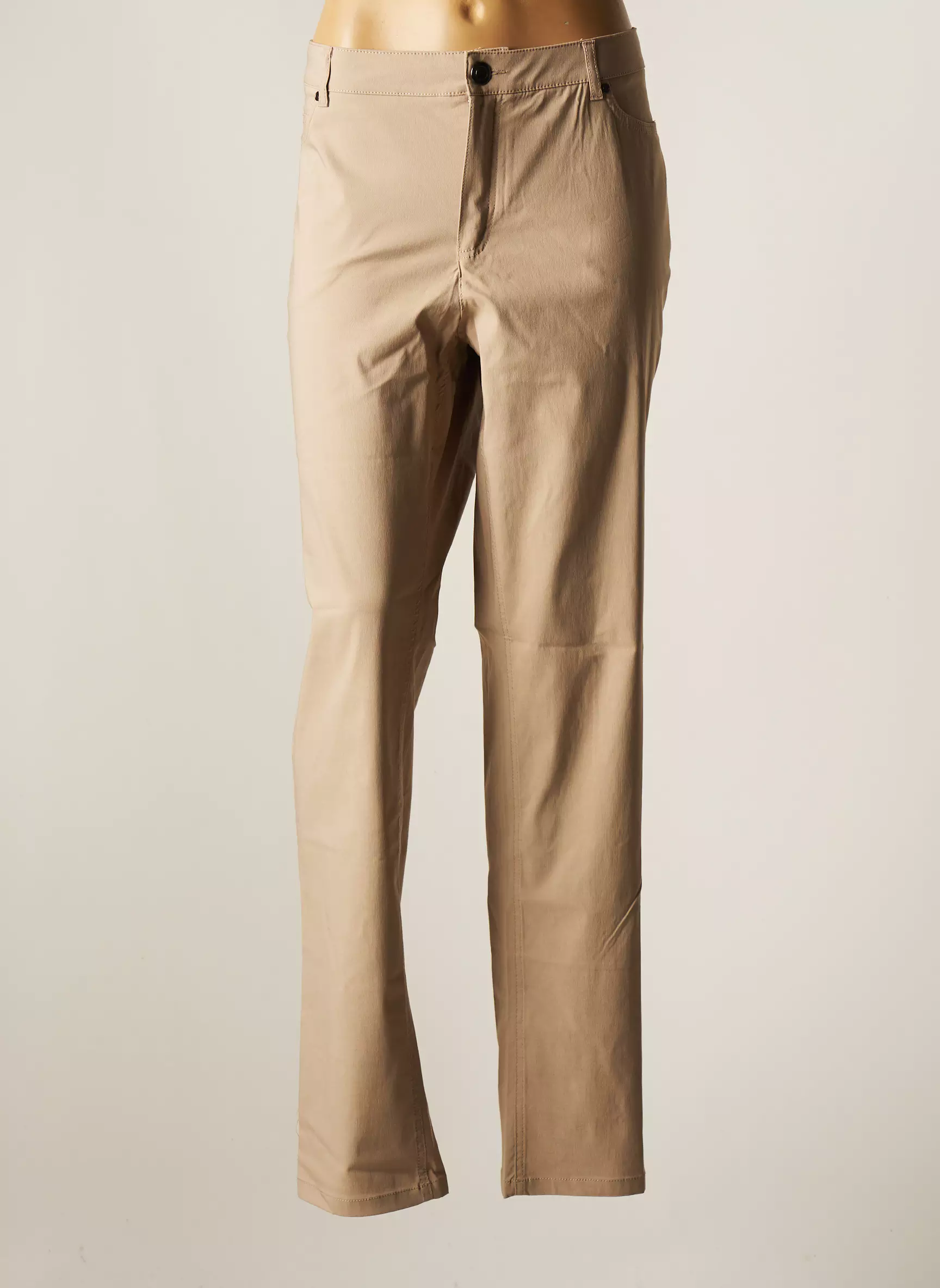 Ciso Pantalons Droits Femme couleur beige