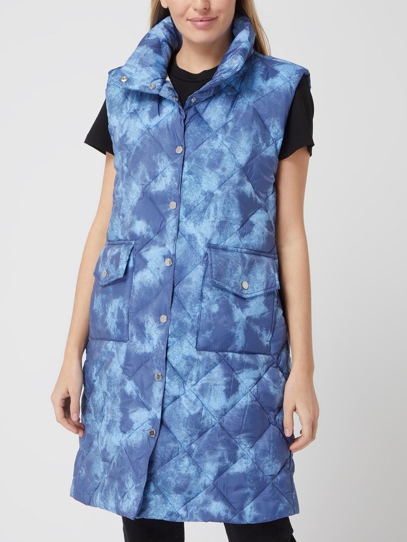 Steppweste in Batik-Optik Modell 'Olga' in blau