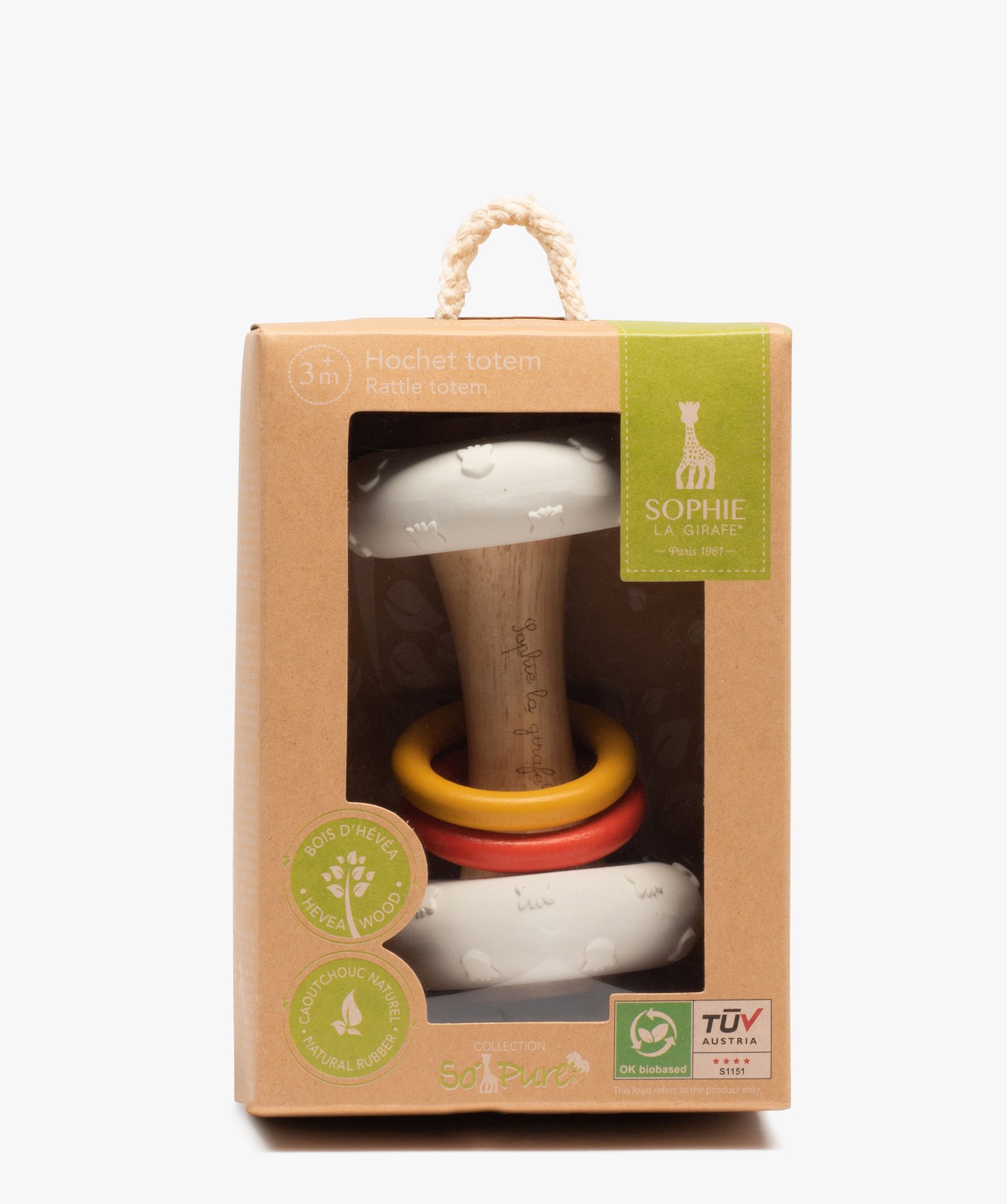 Hochet bébé en bois et caoutchouc naturel - Sophie la Girafe multicolore | GEMO