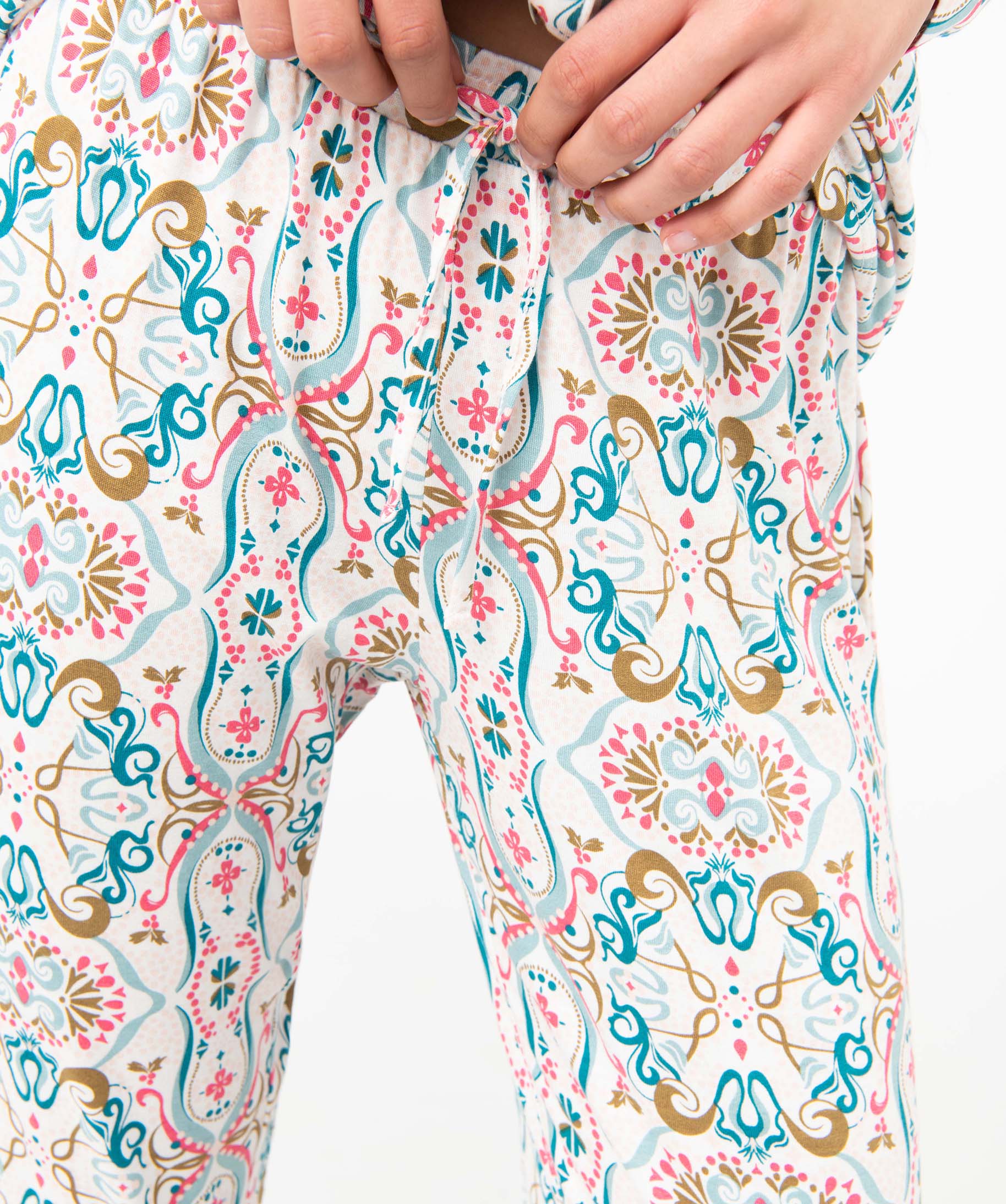 Pyjama deux pièces : chemise et pantalon femme imprime | GEMO