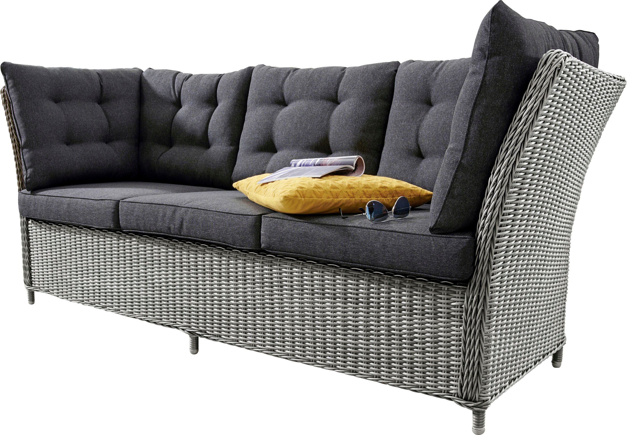 Destiny Loungesofa PALMA, Polyrattan, 3 Sitzplätze, inkl. Auflagen