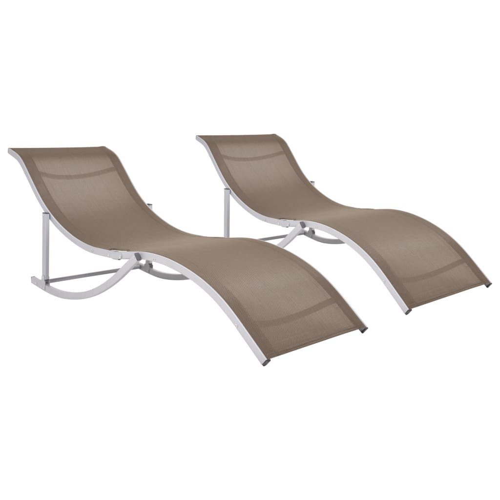 vidaXL Gartenliege Klappbare Sonnenliegen 2 Stk. Taupe Textilene, 2 St.