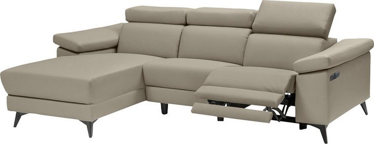 Places of Style Ecksofa Samira, mit elektrischer Relaxfunktion in einem Sitz und USB-Anschluss