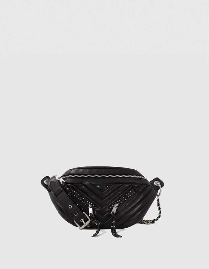 Sac banane 1440 Rock noir cuir clouté Femme