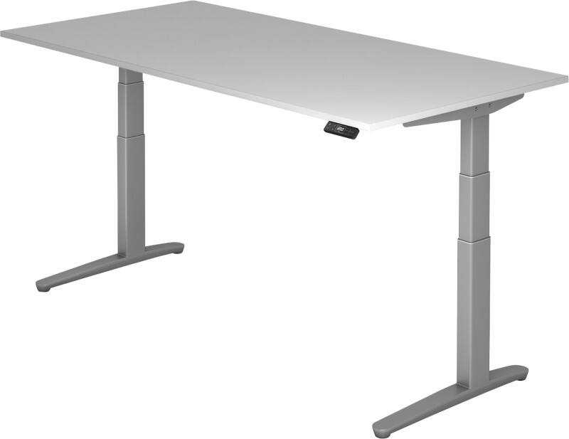 Hammerbacher Sitz-Stehschreibtisch XBHM Grau, Silber 2.000 x 1.000 x 720 mm
