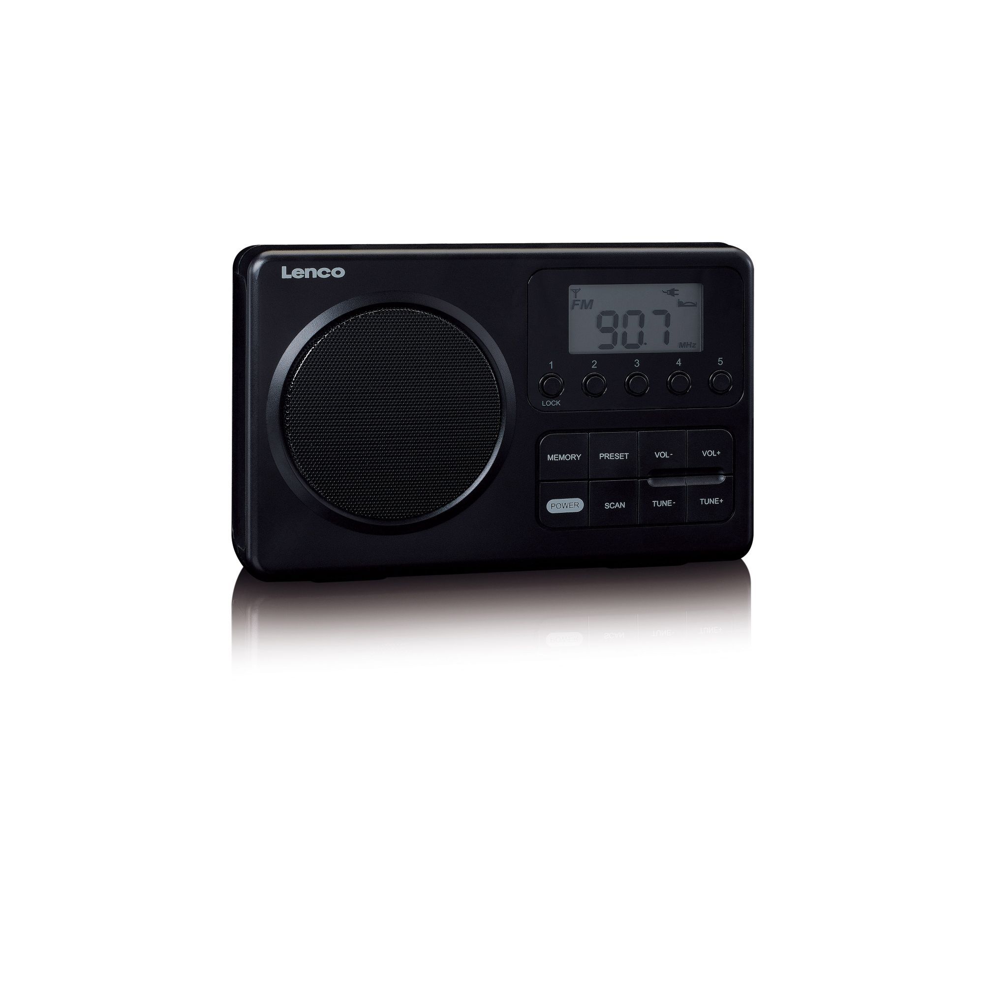 Lenco MPR-035 Kompaktes tragbares FM Radio mit LCD-Display