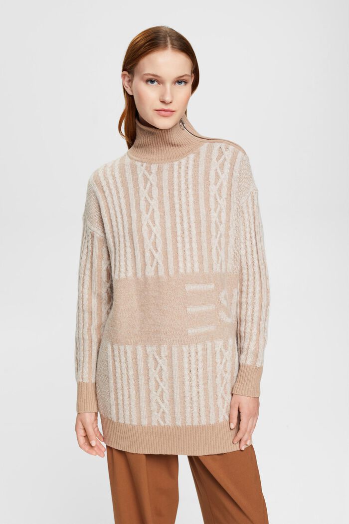 Longpullover aus Wollmix