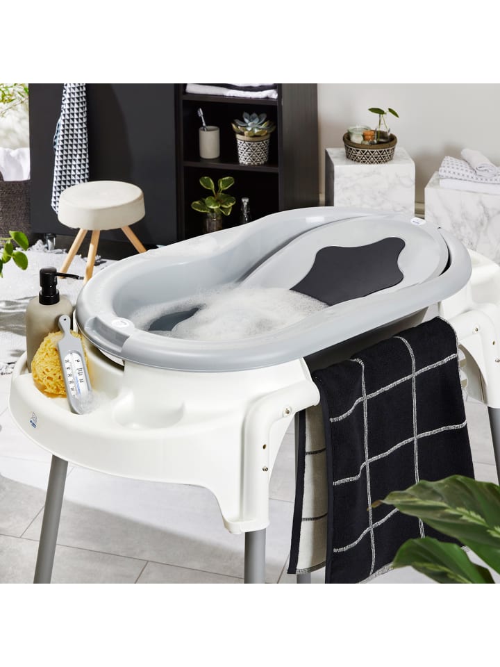 Rotho Babydesign Babybadewanne mit Ständer aus robustem Stahl in stone grey günstig kaufen onesize
